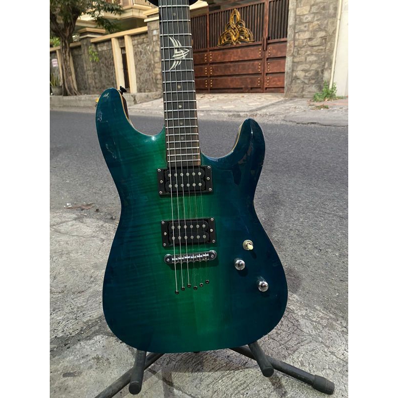 Gitar Schecter Green Body Neck original