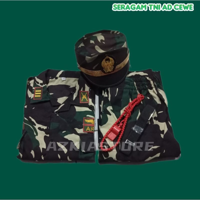 Baju Tentara Anak Laki Laki/Baju Tentara Anak Perempuan/Kostum TNI AD Anak TK Laki Laki/Seragam Karn