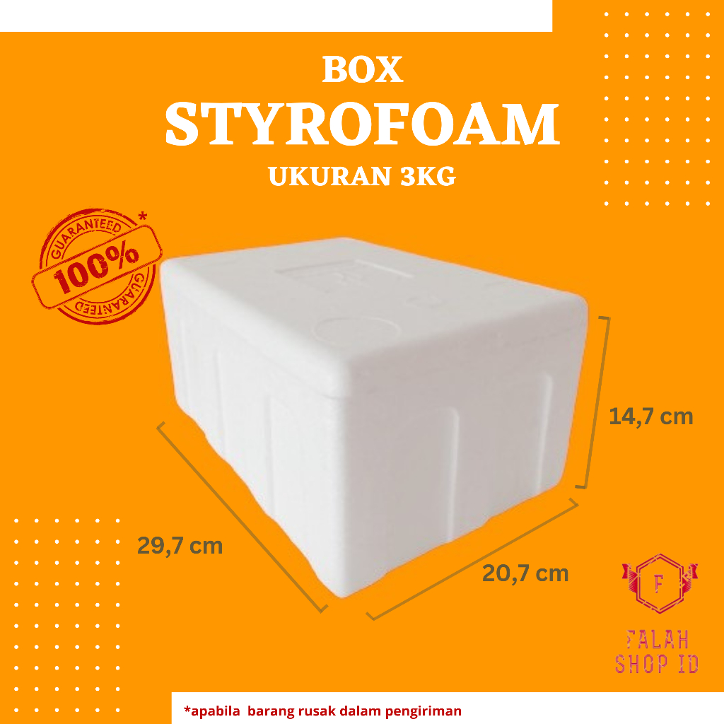 STYROFOAM BOX 3 KG Ukuran 29,7 X  20,7 X  14,7 CM / COOLER BOX / BOX IKAN / STY BOX / Box Es Batu / 