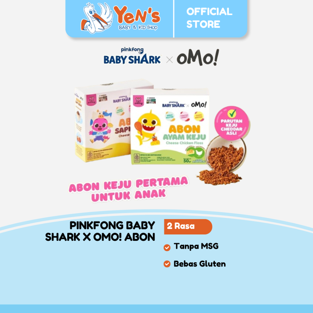 

Pinkfong Baby Shark X OMO! Abon Sapi Keju (Cheese Beef Floss) /Abon Ayam Keju (Cheese Chicken Floss)