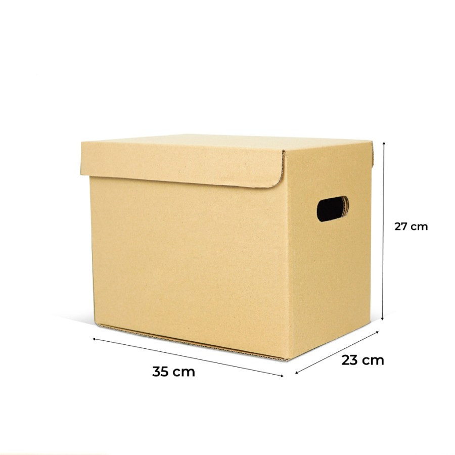 

( 10 pcs ) kardus dus box file dokumen arsip organizer kantor dus penyimpanan berkas coklat polos ukuran 35x23x7 cm
