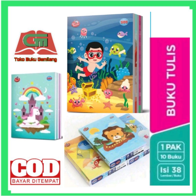 

BUKU TULIS SIDU 38 LEMBAR 1 PAK ISI 10 BUKU