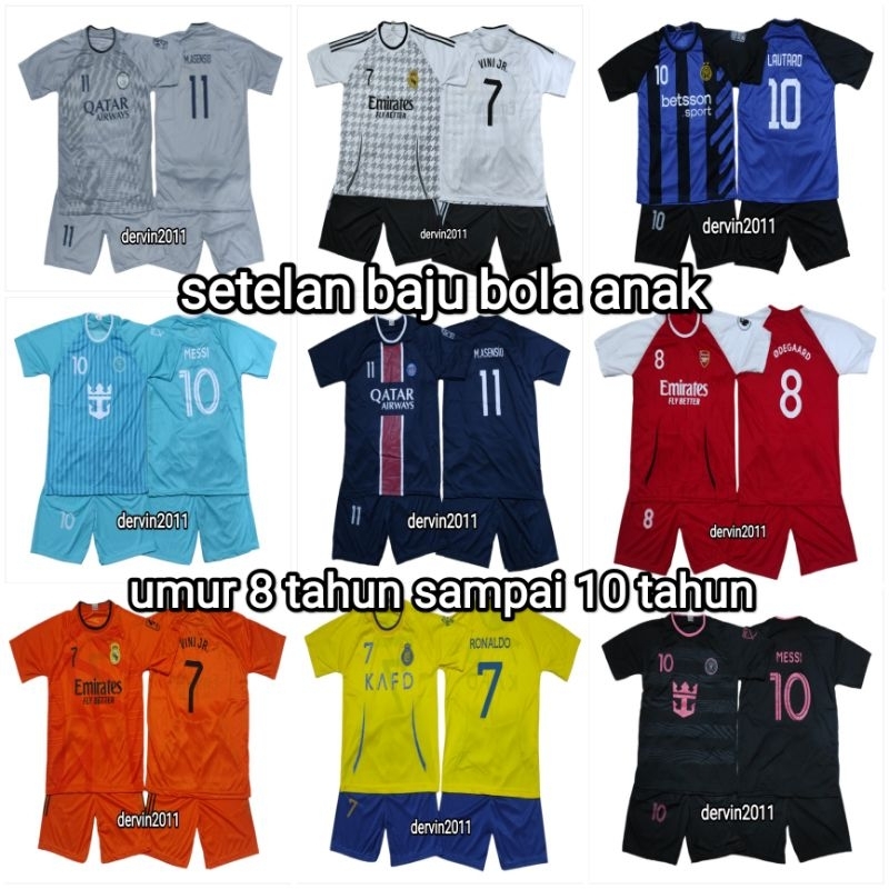 setelan baju bola anak buat anak umur 7 tahun sampai 10 tahun