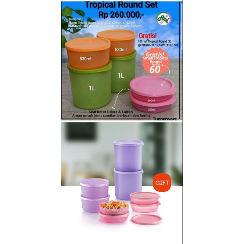 tropical round set PROMO bisa ecer ORI Tupperware