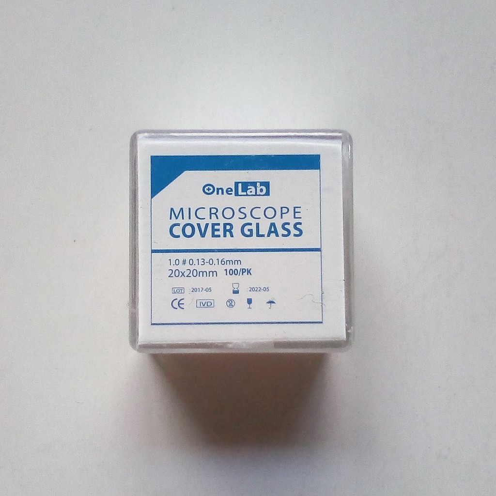 Kaca Penutup Mikroskop 20 x 20 mm / Cover glass / Deck Glass