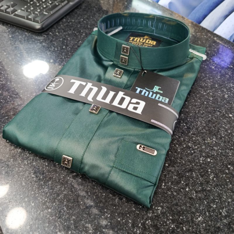 COD/Gamis Jubah Pria/Gamis Original Thuba/Gamis Lengan Panjang/Gamis Premium/Gamis Thuba Hijau Botol