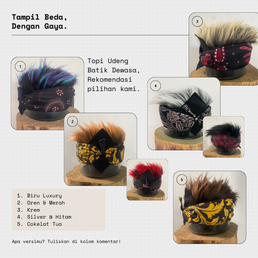 Topi Rambut Palsu - Udeng Rambut Palsu - Udeng Topi Rambut Palsu - Udeng Rambut Palsu Pria