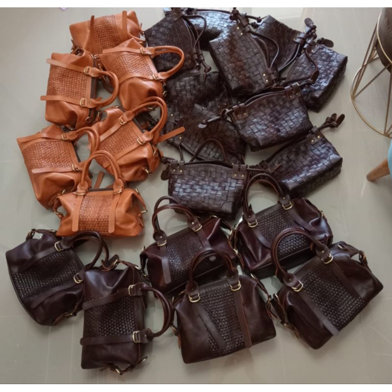 Tas Speedy Anyam Kulit sapi asli