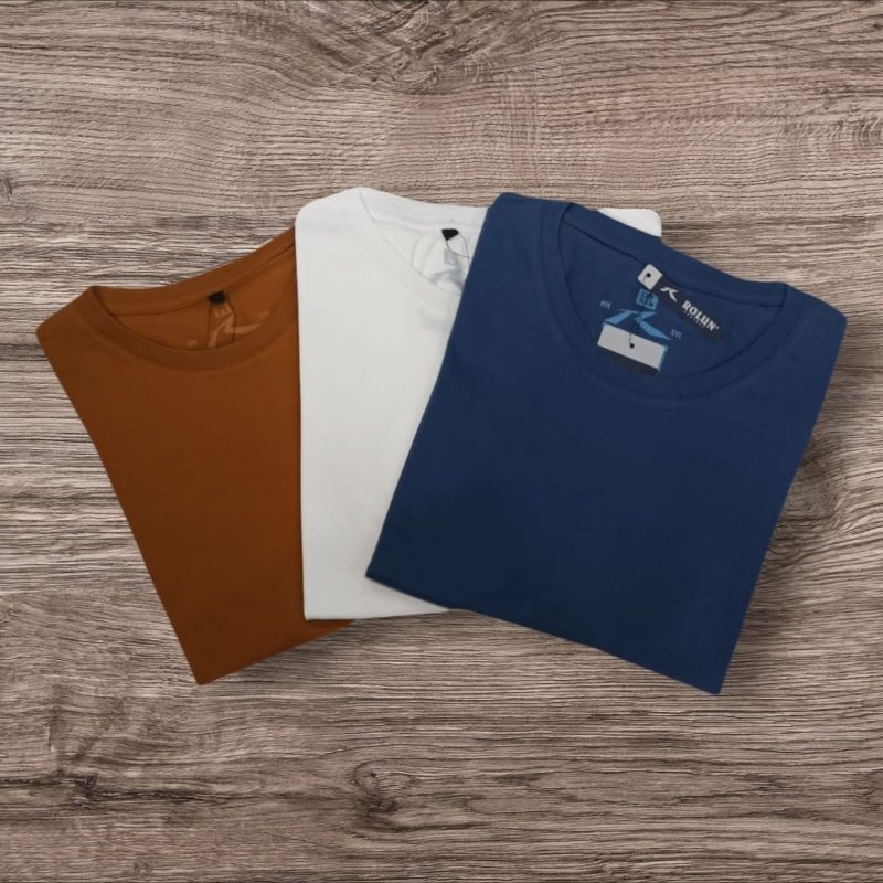 KAOS ROLUN POLOS PRIA WANITA LENGAN PENDEK