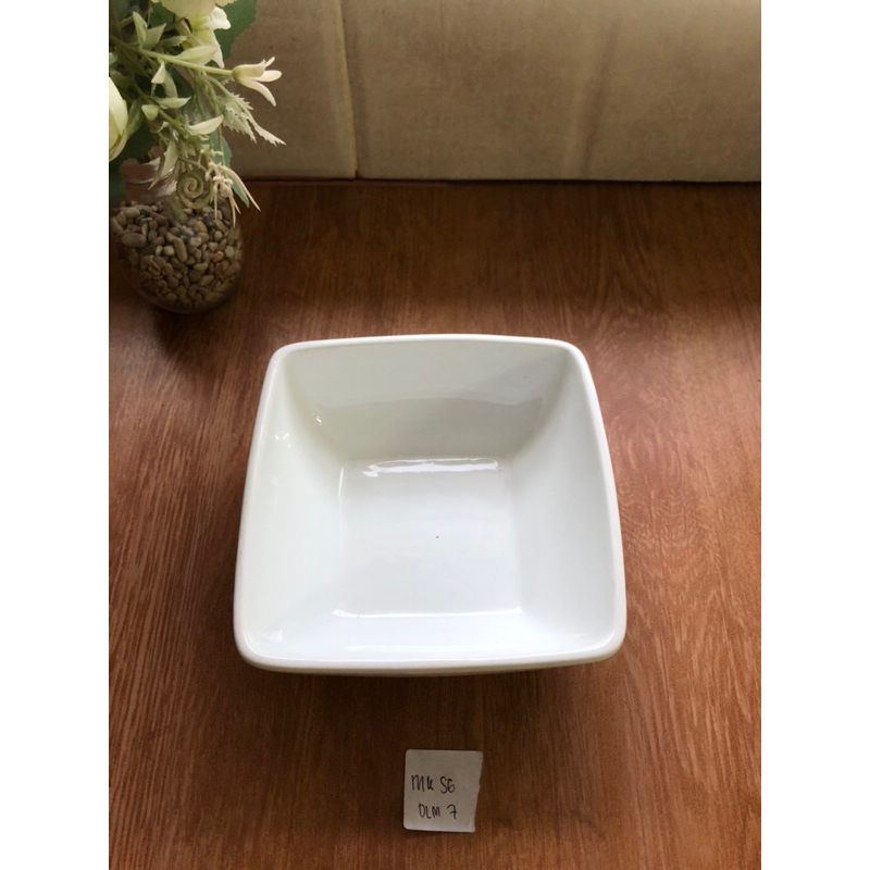 Mangkok Segi Dalam 7” P/Keramik/Mangkok segi putih polos/Mangkok Segi aesthetic