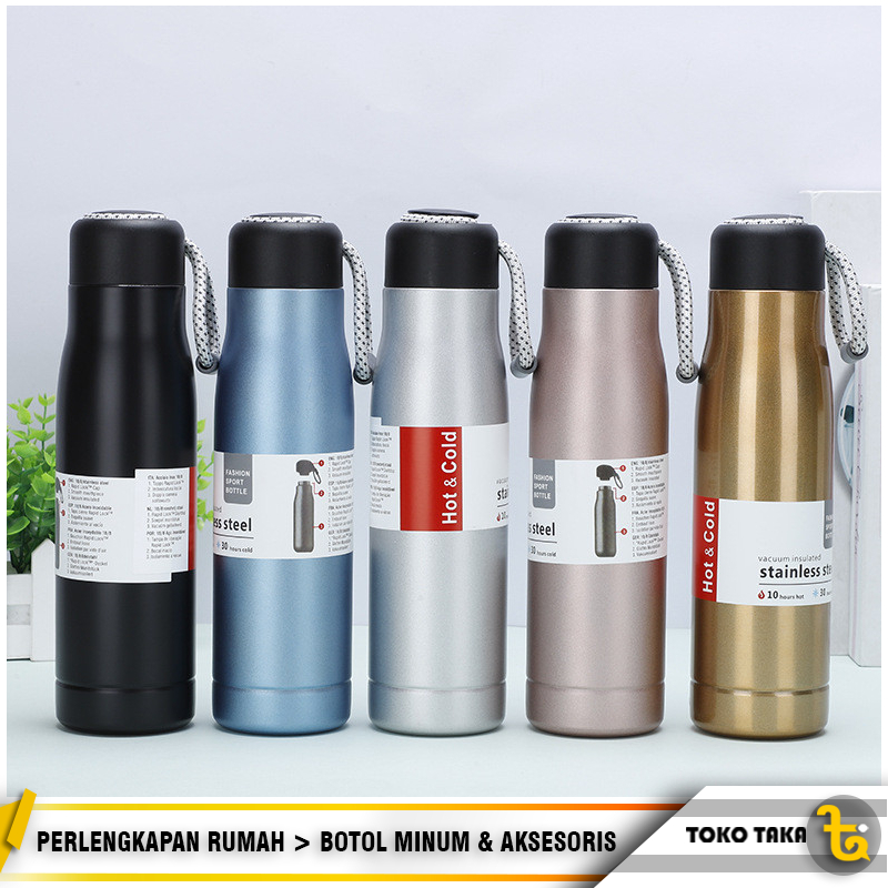 Termos Botol Air Minum Stainless Doff I Termos POLOS, LOGO HEENOOR Tenteng I Tahan Panas & Dingin I 