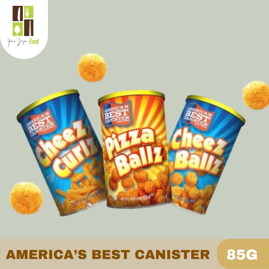 

ABC American Best Canister Cheez Ball / Pizza Ball / Cheez Crulz / Cemilan / Snack Cheese / Keju Ball 85g