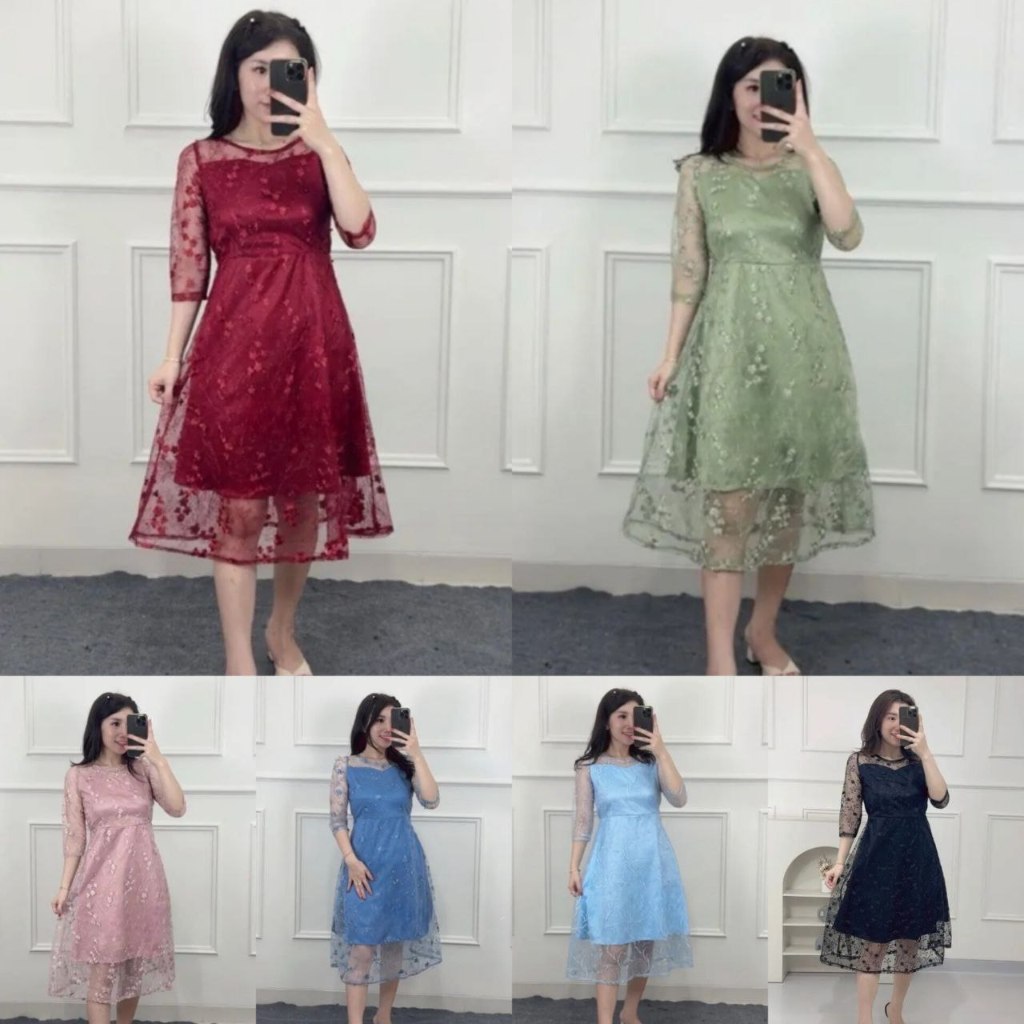 TERBARU – DRESS NATAL DEWASA & ANAK REMAJA TABITHA SIZE M (10-15THN) - XL - ST19 – DRESS PESTA – DRE