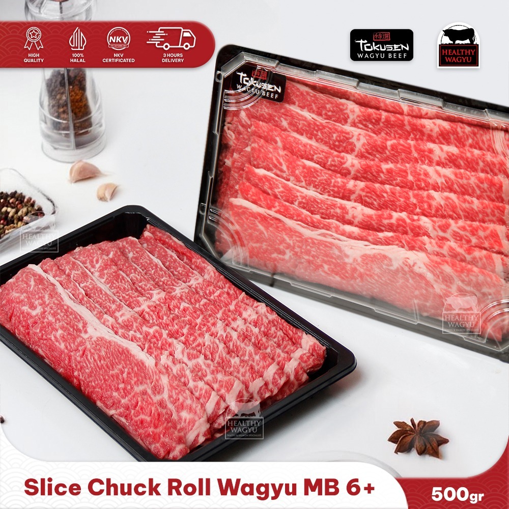 

Tokusen Slice Chuck Roll Wagyu MB 6+ Premium Shabu Beef