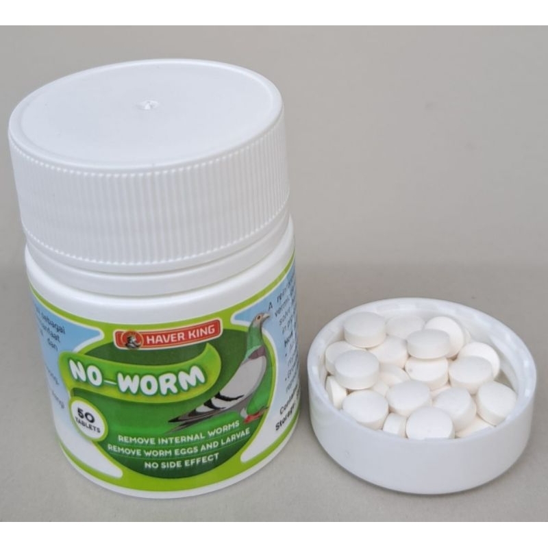 

NO WORM OBAT CACING MERPATI ISI 50 TABLET