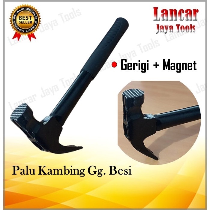 Palu Kambing Hitam / Palu Besi Magnet / Palu Gergigi Gagang Karet Full Besi