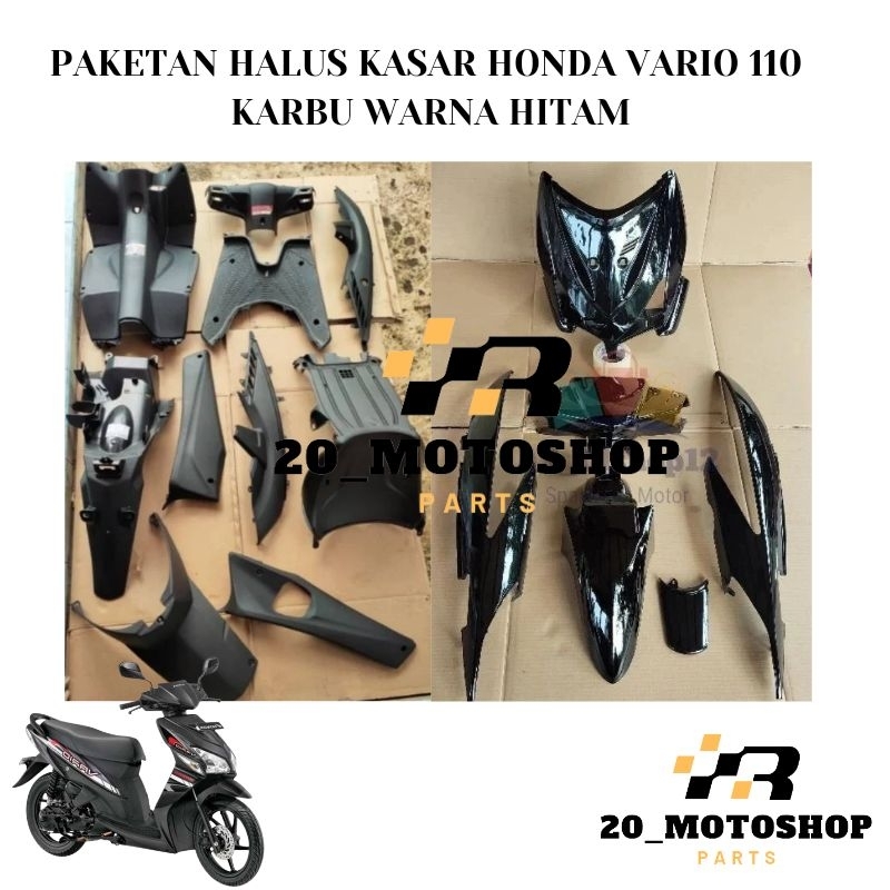 FULL BODY BODI HALUS KASAR HONDA VARIO 110 KARBU / VARIO LAMA 110 SETT HALUS KASAR warna Hitam