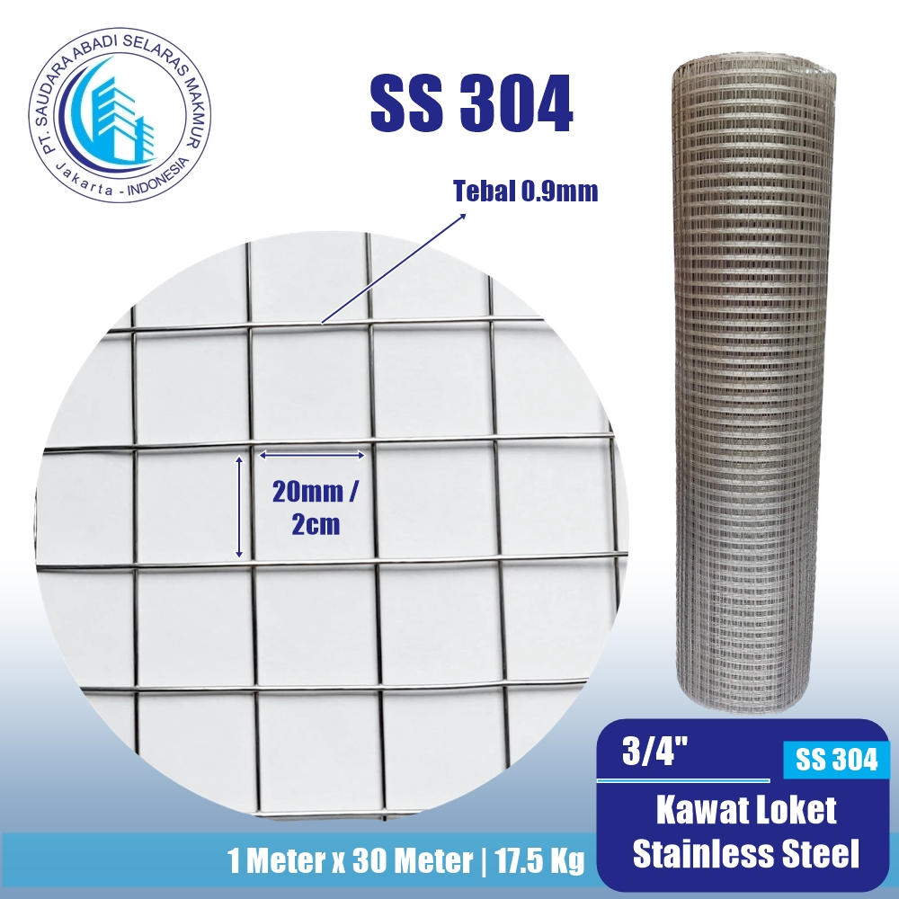 Kawat ram stainless steel 304 3/4" (Roll)