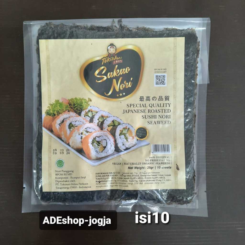 

sushi nori roasted seaweed sakao rumput laut yaki 10 sheet lembar