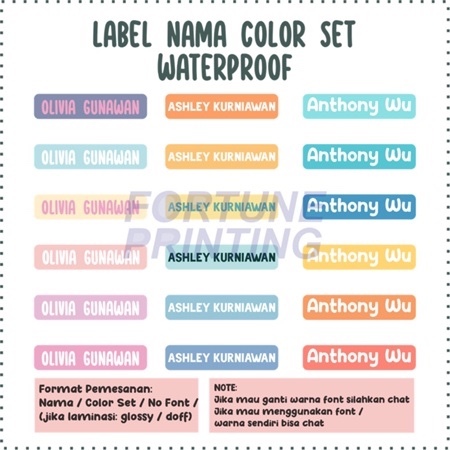 

Sticker label nama anak COLOR SET WATERPROOF CUSTOM