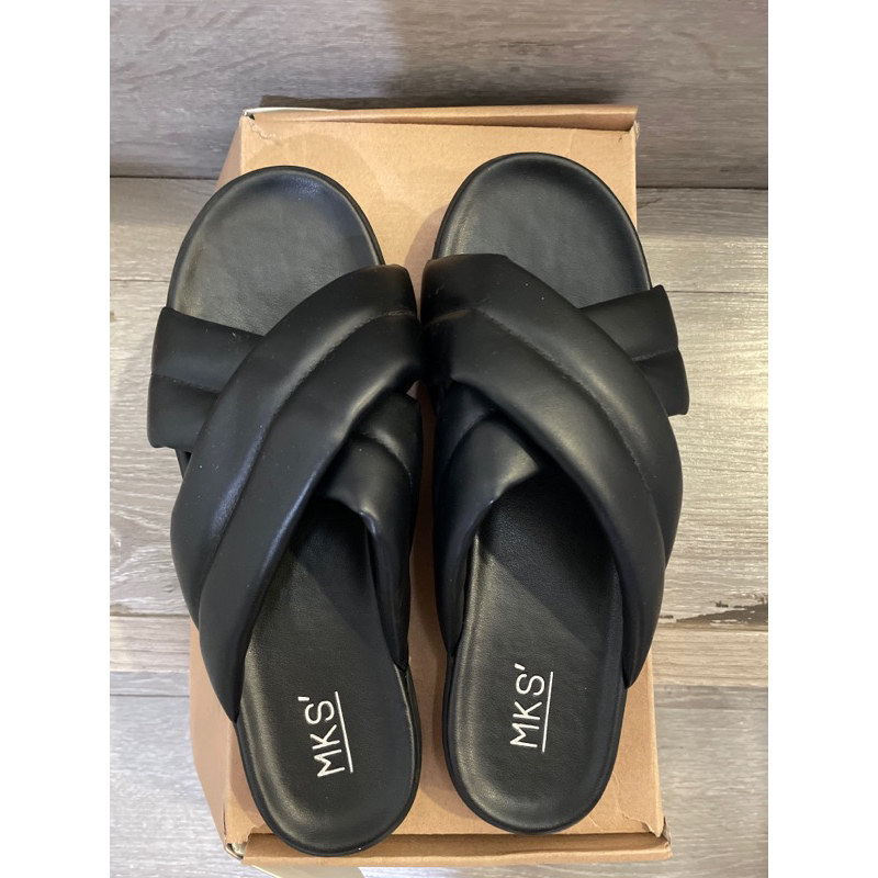 MKS Puffy Black Sandals - 41