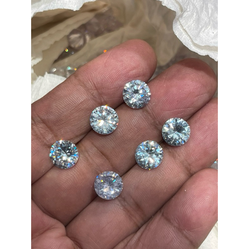amerikan diamond 9 mili mm zircon putih bening harga satuan