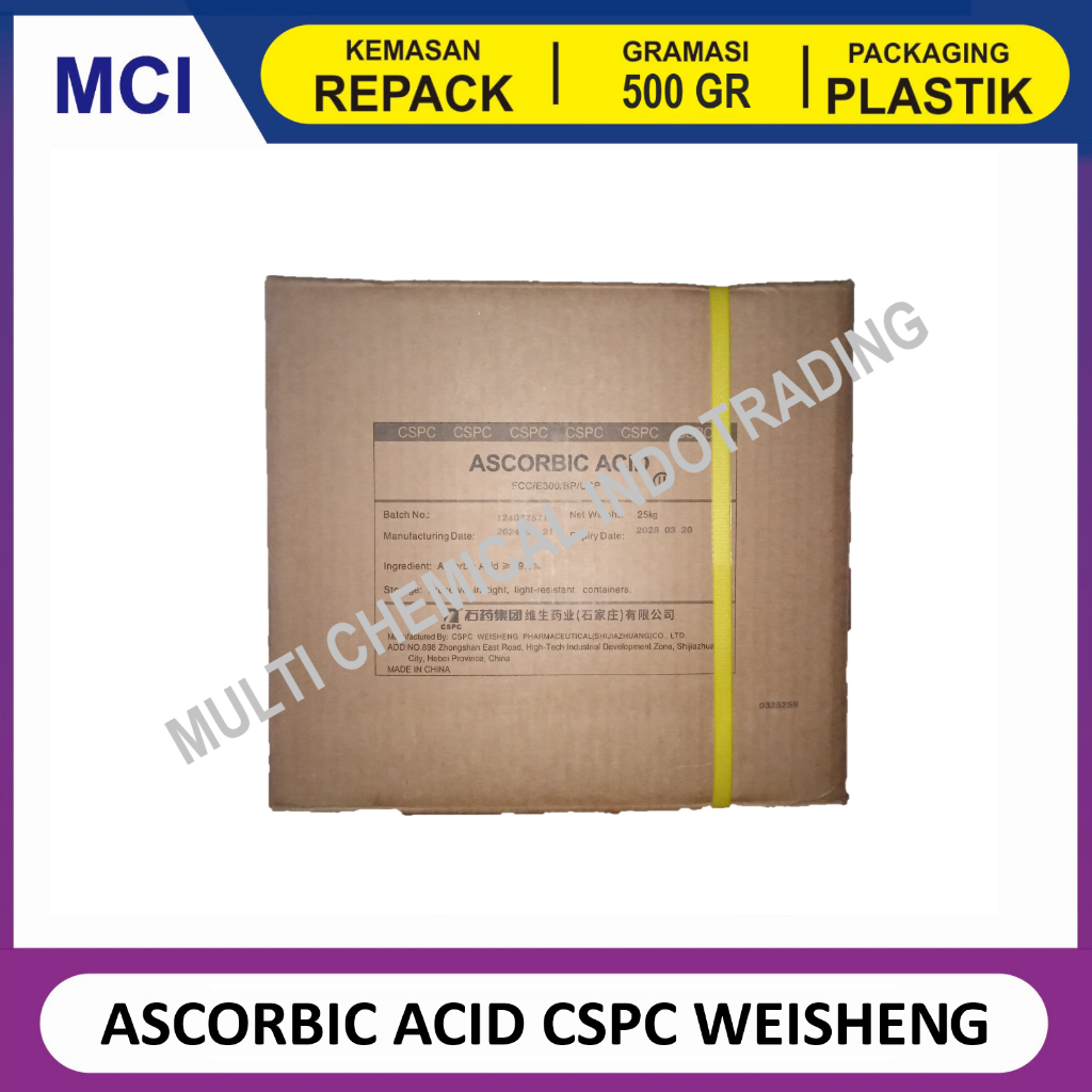 

ASCORBIC ACID CSPC WEISHENG VITAMIN C POWDER FOOD GRADE - REPACK 500 GR