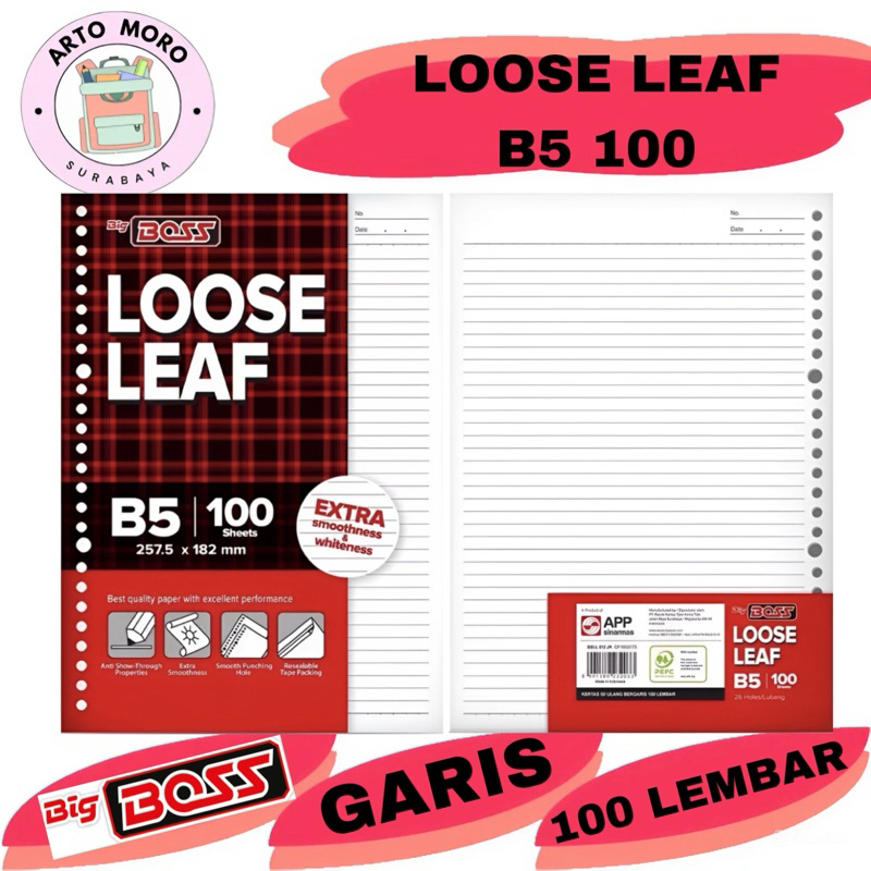 

LOOSE LEAF BIGBOSS B5 100 LEMBAR BERGARIS READY STOCK SURABAYA