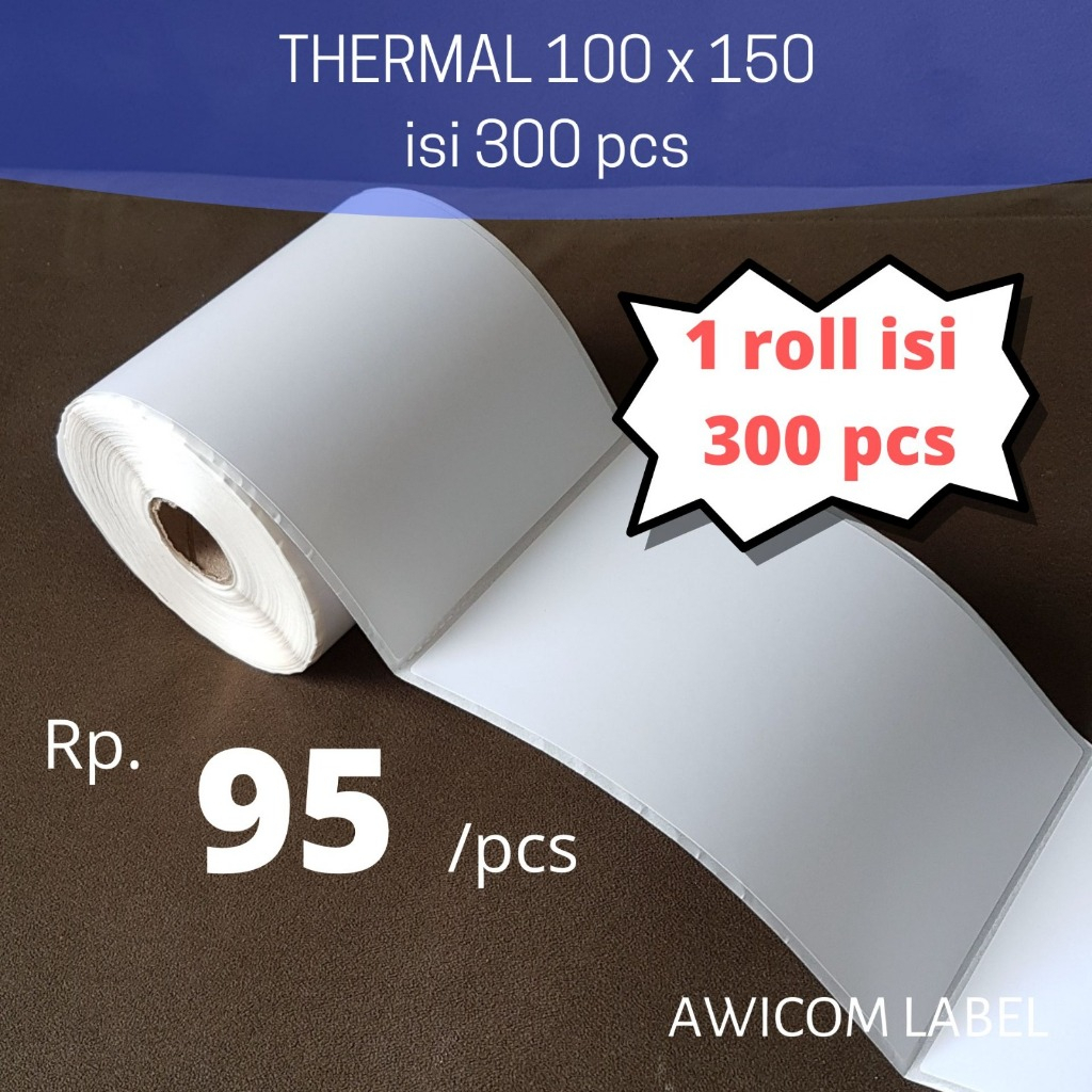 

100 x 150 Thermal Label Barcode 100x150 Direct isi 250 pcs ukuran A6