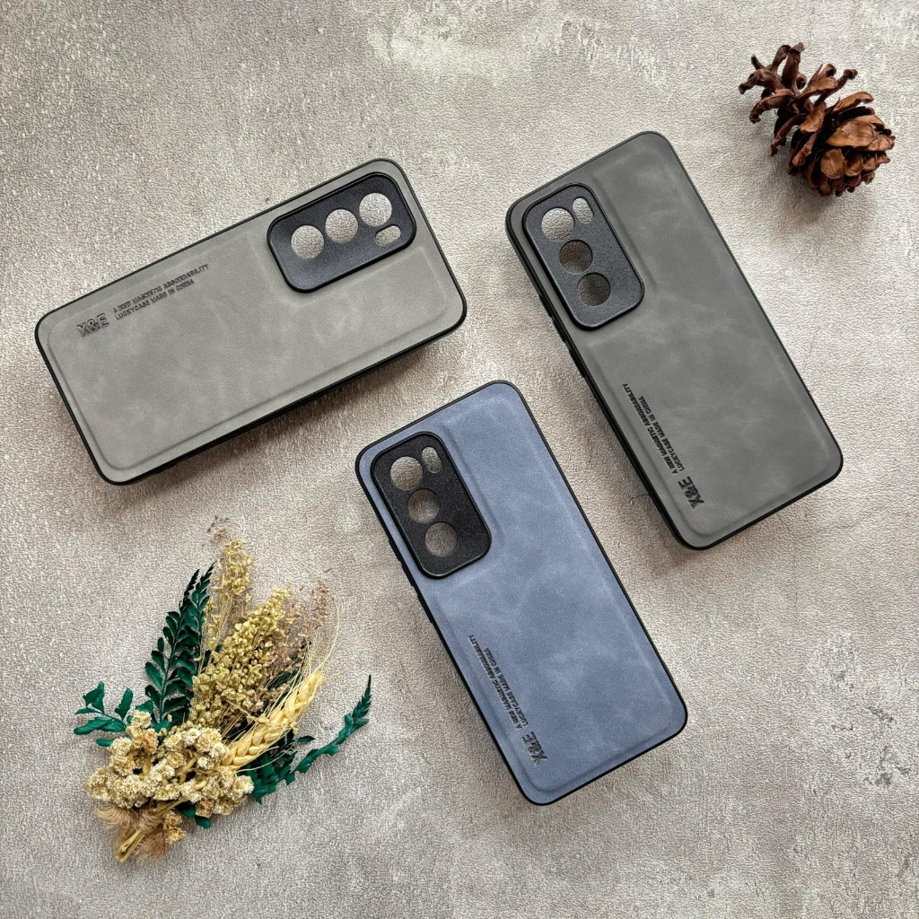 Case Oppo Reno 12 / Reno12 Pro 5G Leather Magnetic Suede Casing Tekstur Kulit Domba Halus Softcase
