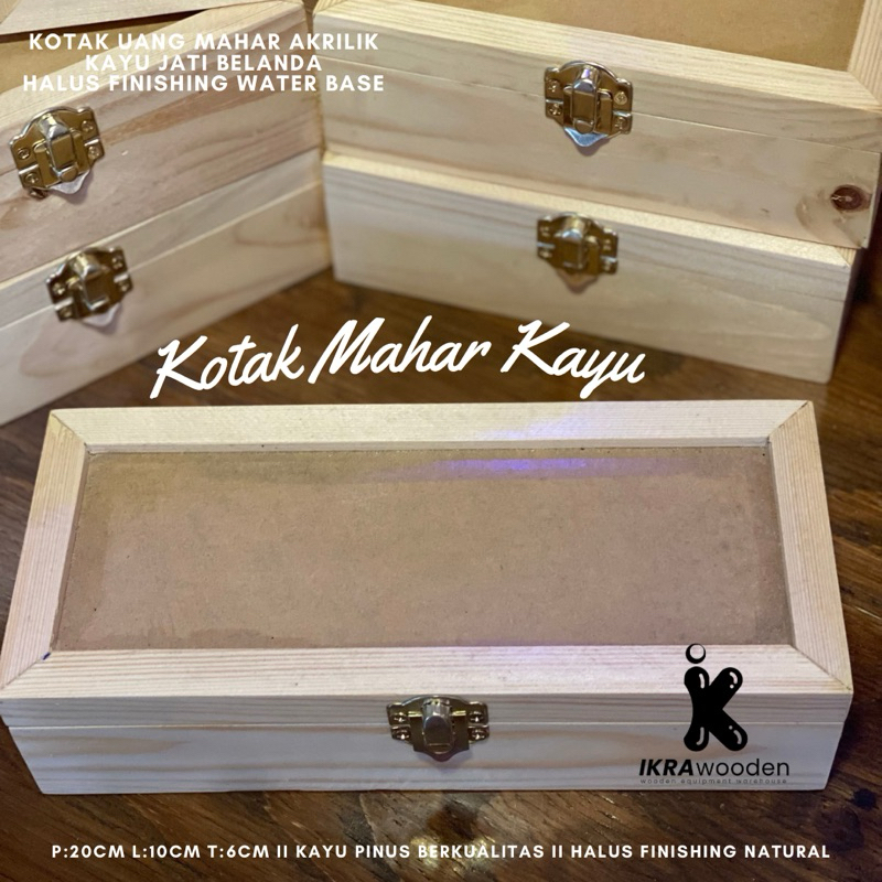 BOX KOTAK UANG MAHAR KAYU AKRILIK (20x10cm)