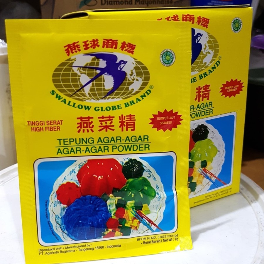 

Agar Swallow Globe | Tepung Agar Agar Swallow | Bubuk Agar Agar | 1 sachet