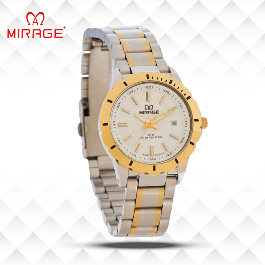 Mirage Jam Tangan Wanita Analog 8911 L Silver Gold Original Stainless
