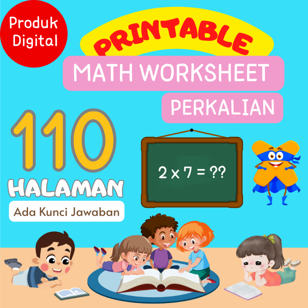 Printable Activity Worksheet Lembar Aktivitas Anak Matematika Perkalian 110 Halaman (PDF)