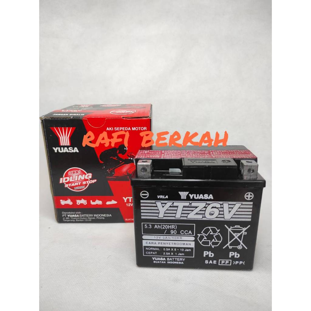 Aki Motor Honda Vario 150, CB 150 R YTZ6V YUASA Aki Kering 5Ah