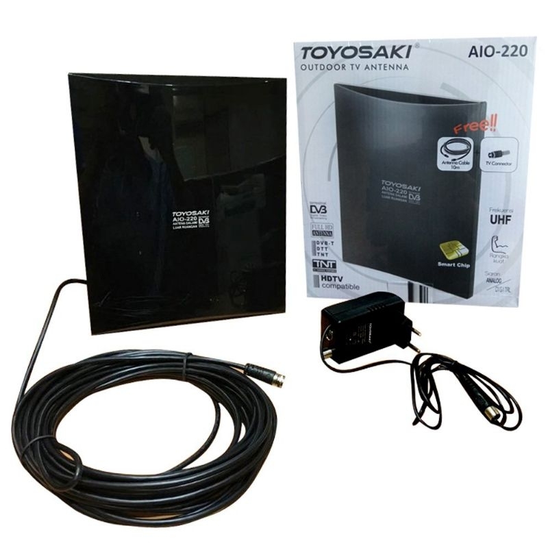 TOYOSAKI ANTENA TV DIGITAL LCD LED TV STB ANTENA PLUS  BOSTER INDOOR/OUTDOOR