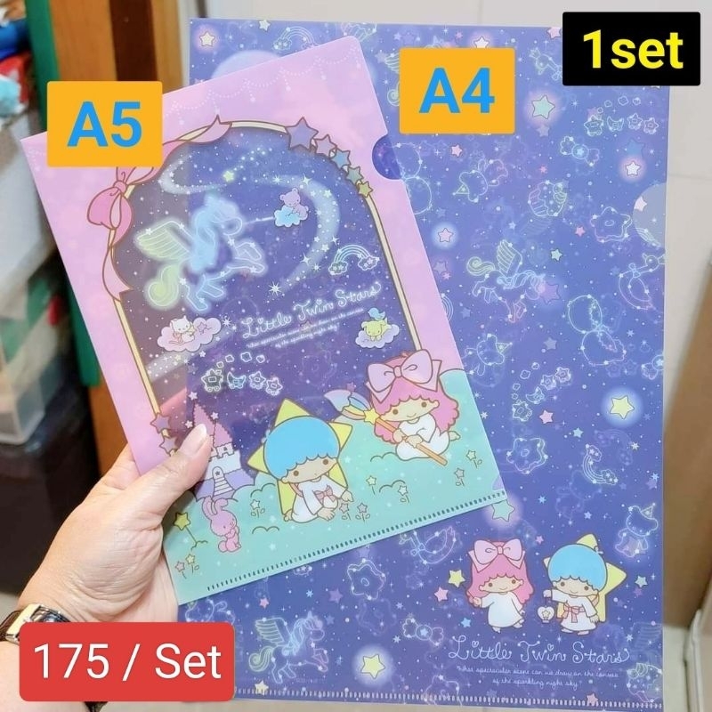 

Set Map Dokumen Folder Clear File Ukuran A4 & A5 Sanrio Karakter Little Twin Stars