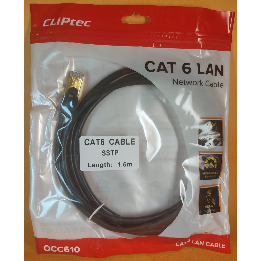 Kabel Lan Cat 6 Original Cliptech 1.5 Meter