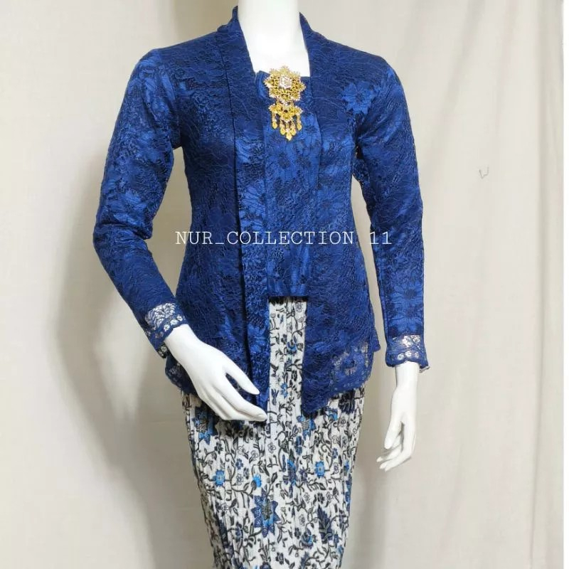 Kebaya kutu baru/kutu baru brokat/kebaya wisuda/kebaya couple/kebaya - navy
