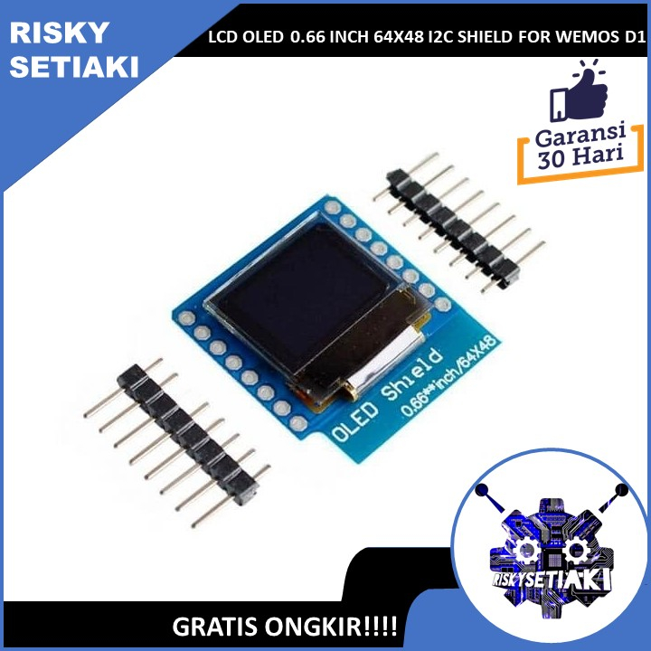 LCD OLED 0.66 INCH 64X48 I2C SHIELD FOR WEMOS D1 PRO MINI