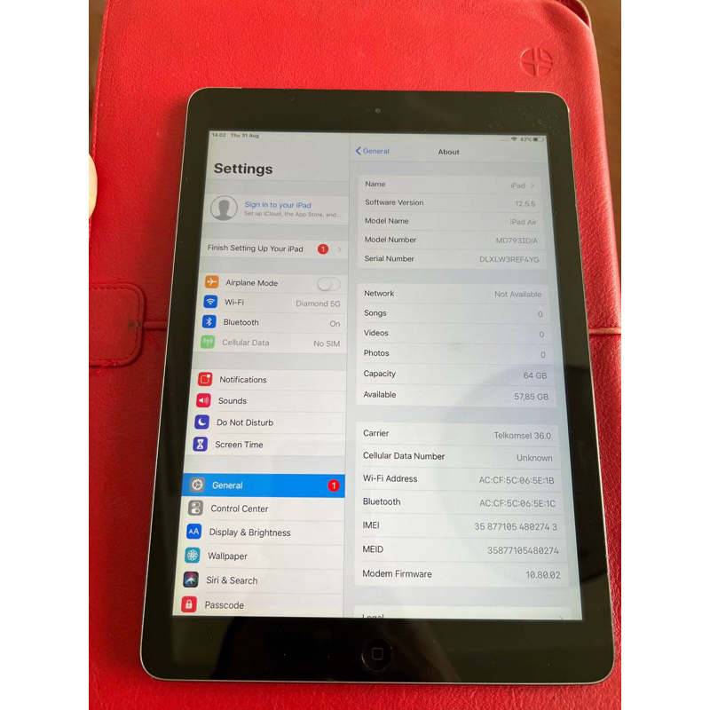 [Second] iPad Air 1 Wifi Cellular 64GB Black