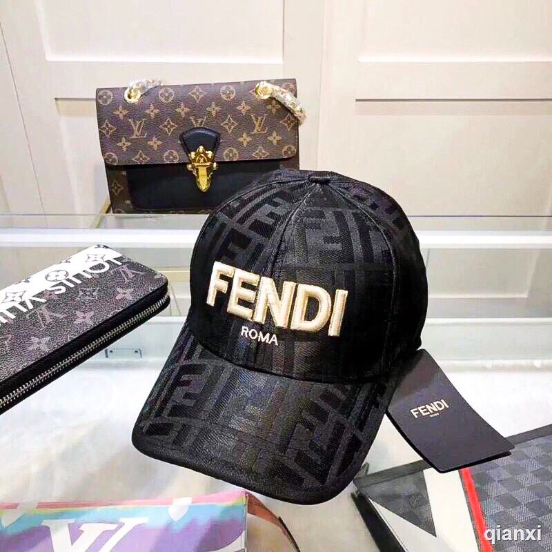 Topi Baseball FN FF Bordir Emas Fendi Roma Pria Wanita Import Premium