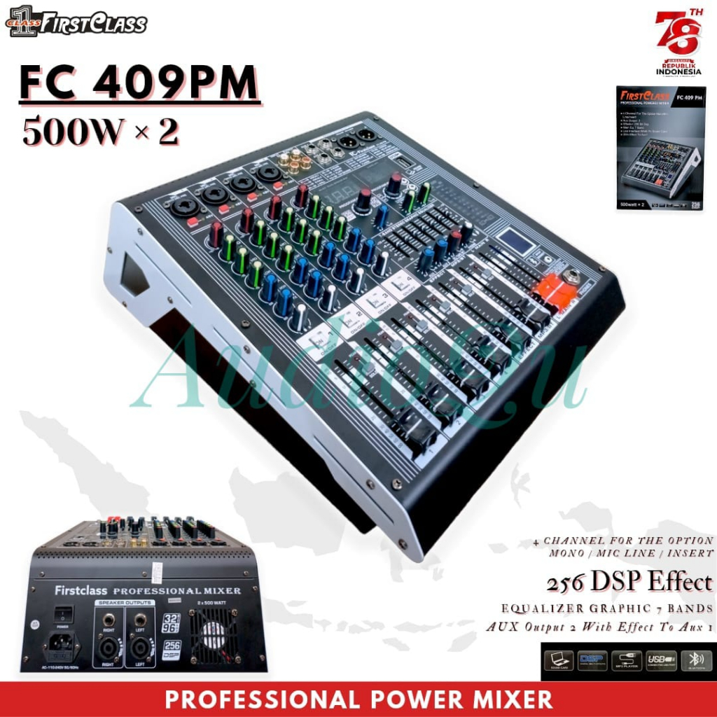 Power mixer bluetooth original Firstclass fc409pm fc 409pm fc 409 pm