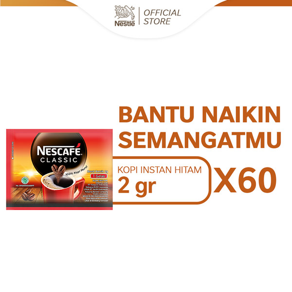 

NESCAFE Classic Kopi Instan Kopi Hitam 2g Sachet 60pcs