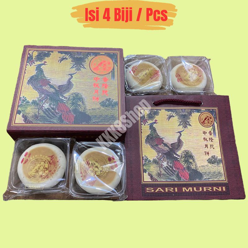 Mooncake Kue Bulan Zhong Chiu Pia (Isi 4) Tong Jiu Pia Sari Murni Kulit Putih Grosir Moon cake Chong