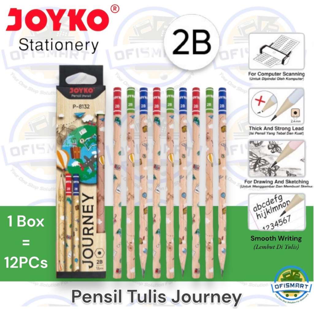 

Joyko Pensil Ujian Kayu 2B P-8132 Journey | @1Pack=12PCs