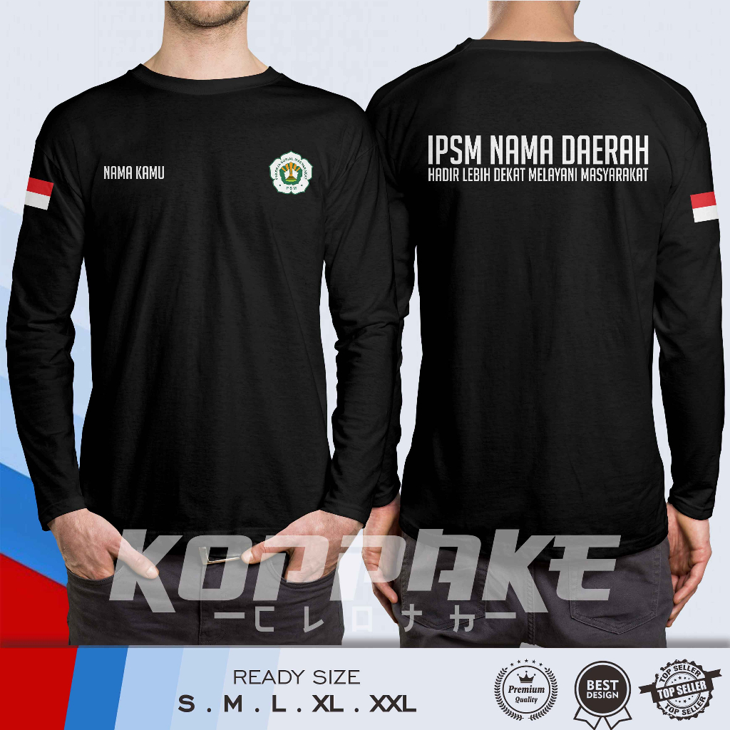 Kaos IPSM Ikatan Pekerja Sosial Masyarakat Gratis Nama Kamu dan Nama Daerah Kamu Lengan Panjang Baju