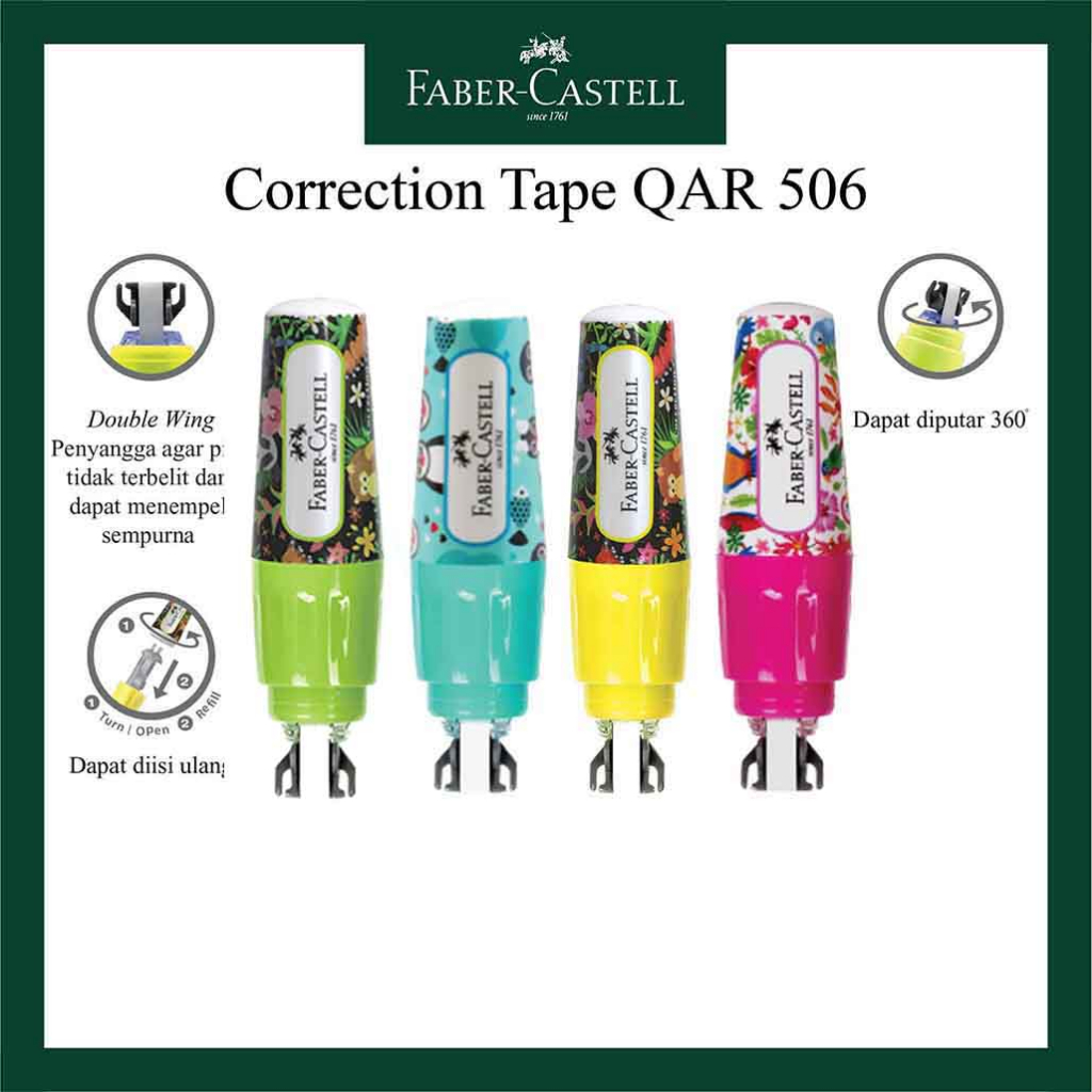 

Correction Tape Faber Castell QAR 506 Fancy / Tipe X Kertas / Correction Tape QAR 506 Barrel