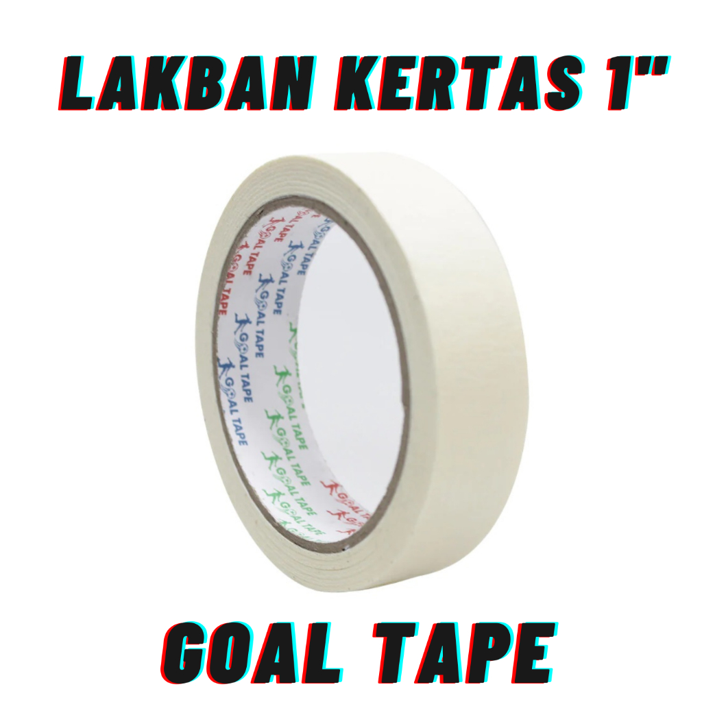 

Lakban Kertas 1 inch / Masking Tape 1" (22 mm x 16 Meter) GOAL TAPE