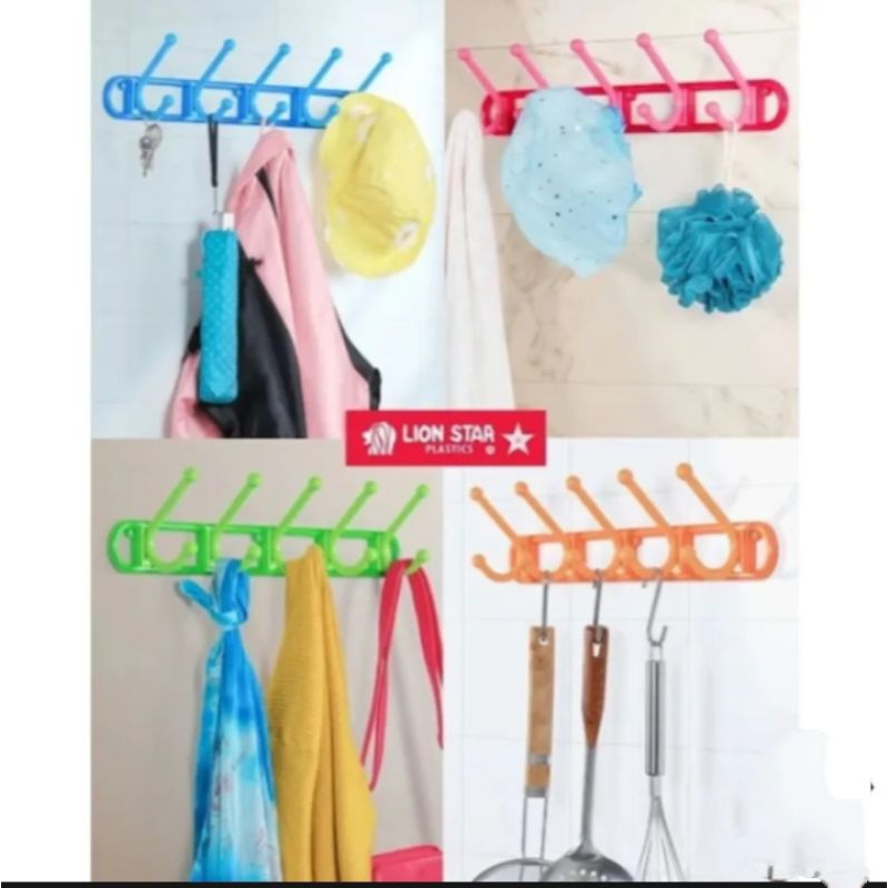 KAPSTOK TEMPEL DINDING PLASTIK LION STAR / GANTUNGAN BELAKANG PINTU BAJU KAMAR MANDI STAINLESS - KAY